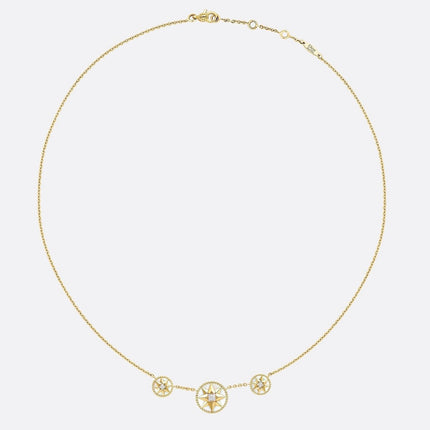 ROSE DES VENTS 3 MOTIF GOLD MOP NECKLACE
