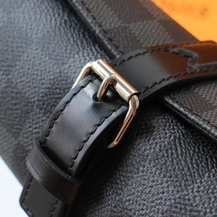 LV 25S ASTUCCIO PER 3 OROLOGI 20 IN BLACK DAMIER GRAPHITE CALFSKIN