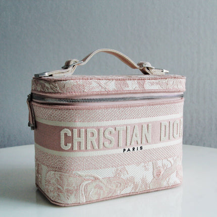 VANITY CROSSBODY CASE IN PEACH PINK MONOGRAM OBLIQUE JACQUARD
