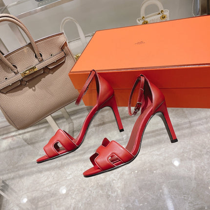 PREMIERE 105 SANDAL IN CHERRY RED CALFSKIN