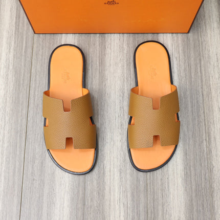 HM IZMIR SANDAL TANGERINE AND BRONZE LAMBSKIN