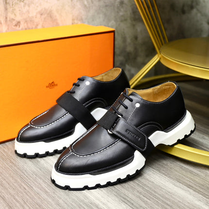 HM DERBY LACE-UP SHOES BLACK CALFSKIN
