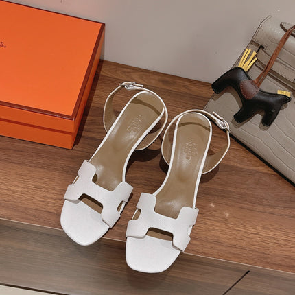 HOLY 75 SANDAL IN WHITE GRAINED CALFSKIN