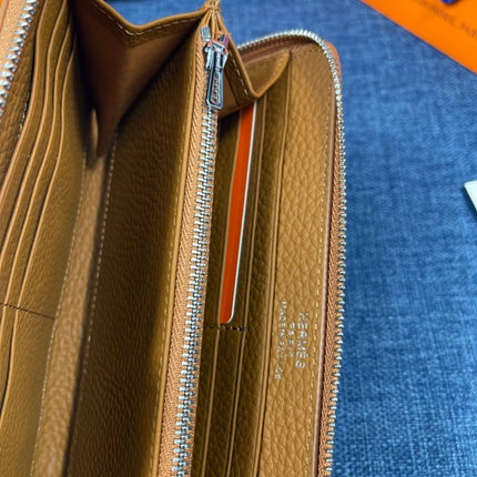 HM SILK'IN HOLED WALLET 19 BRONZE GRAINED CALFSKIN