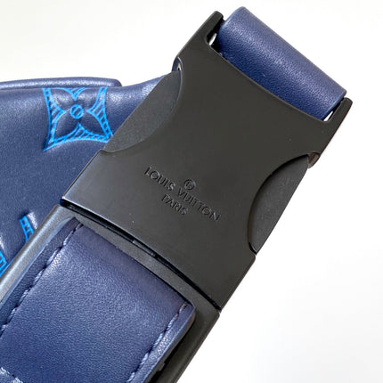 LV 25S DISCOVERY BUMBAG 44 IN DARK BLUE EMBOSSED MONOGRAM ECLIPSE CALFSKIN