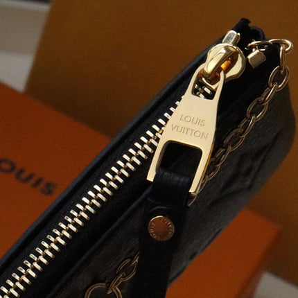 LV 25S CARD HOLDER RECTO VERSO 12 IN BLACK MONOGRAM EMPREINTE EMBOSSED CALFSKIN