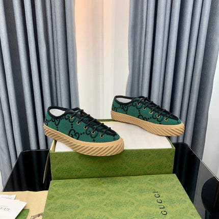 GG UNIQUE SNEAKER THICK-SOLE CASTLETON GREEN CANVAS