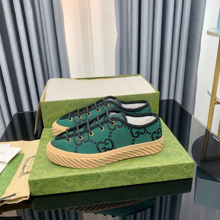 GG UNIQUE SNEAKER THICK-SOLE CASTLETON GREEN CANVAS