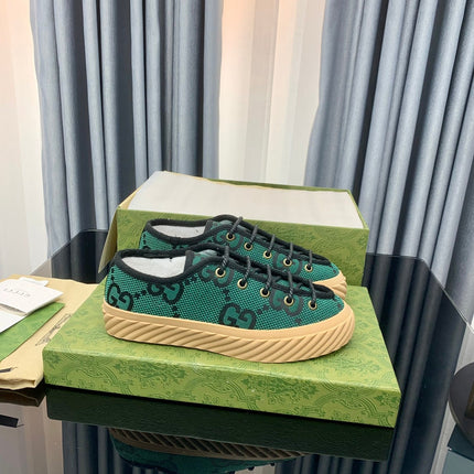 GG UNIQUE SNEAKER THICK-SOLE CASTLETON GREEN CANVAS