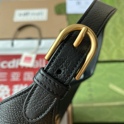 GG HORSEBIT SHOULDER BAG 39 IN BLACK CALFSKIN GOLD HARDWARE