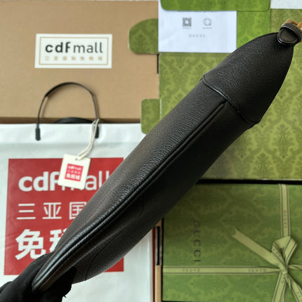 GG HORSEBIT SHOULDER BAG 39 IN BLACK CALFSKIN GOLD HARDWARE