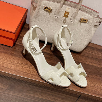 PREMIERE 70 SANDAL IN WHITE CALFSKIN