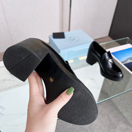 PRA CHOCOLATE BRUSHED LEATHER LOAFERS BLACK