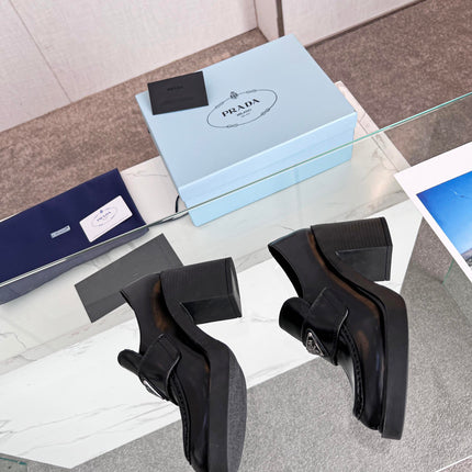 PRA CHOCOLATE BRUSHED LEATHER LOAFERS BLACK