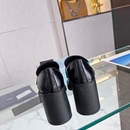 PRA CHOCOLATE BRUSHED LEATHER LOAFERS BLACK