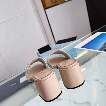 PRA EMBROIDERED SLIDES 65 BEIGE FABRIC