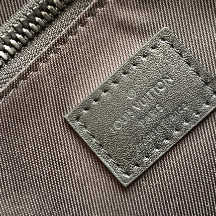 LV 25S S LOCK MESSENGER BAG 21 IN BLACK AND BROWN MONOGRAM MACASSAR CALFSKIN