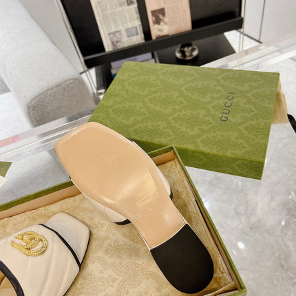 GG EXCLUSIVE SLIDE SANDAL IVORY CALFSKIN