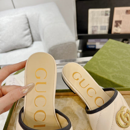 GG EXCLUSIVE SLIDE SANDAL IVORY CALFSKIN