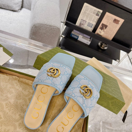 GG EXCLUSIVE SLIDE SANDAL SKY FABRIC