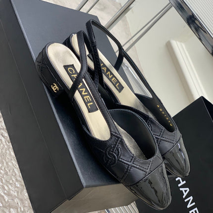 SLINGBACKS 20 BLACK CALFSKIN