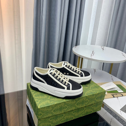 GG SNEAKER FLATFORM BLACK CANVAS