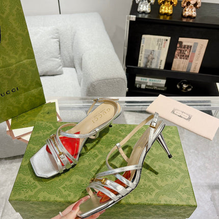 HIGH HEEL 65MM IN SILVER CALFSKIN WITH RED HEART