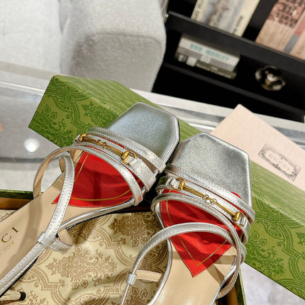 HIGH HEEL 65MM IN SILVER CALFSKIN WITH RED HEART