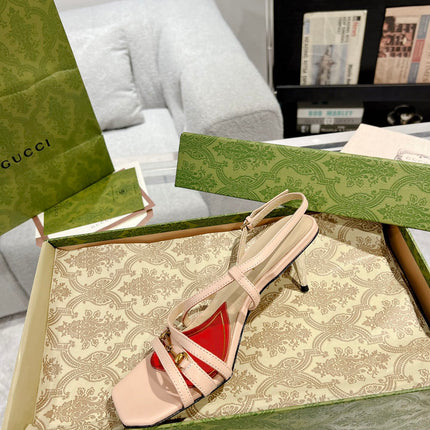 HIGH HEEL 65MM IN TAN BEIGE CALFSKIN WITH RED HEART