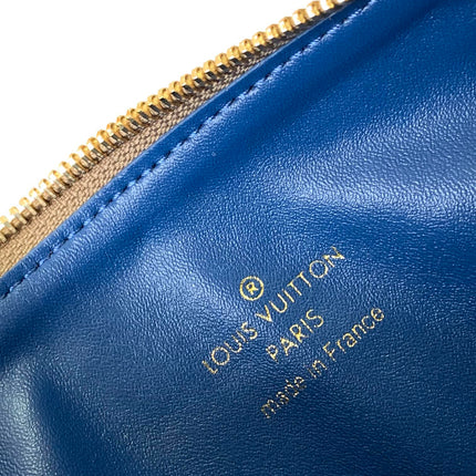 COUSSIN PM 26 IN BROWN MONOGRAM EMBOSSED LAMBSKIN GOLD HARDWARE