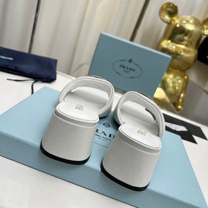 PRA EMBROIDERED SANDALS 45 WHITE LAMBSKIN