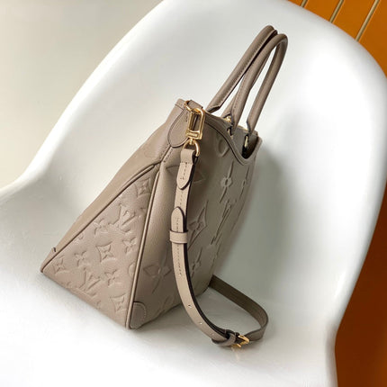 LV 25S TRIANON MM BAG 36 IN WARM TAUPE CALFSKIN GOLD HARDWARE