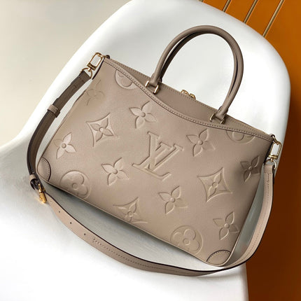 LV 25S TRIANON MM BAG 36 IN WARM TAUPE CALFSKIN GOLD HARDWARE