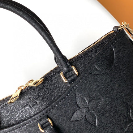 LV 25S TRIANON MM BAG 36 IN BLACK CALFSKIN GOLD HARDWARE