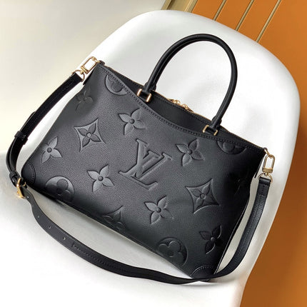 LV 25S TRIANON MM BAG 36 IN BLACK CALFSKIN GOLD HARDWARE