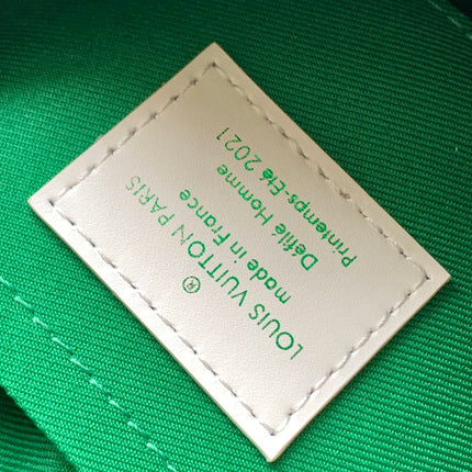 LV 25S MINI SOFT TRUNK BAG 18 IN FOREST GREEN CALFSKIN SILVER HARDWARE