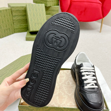 GG EMBOSSED TRAINER BLACK CALFSKIN