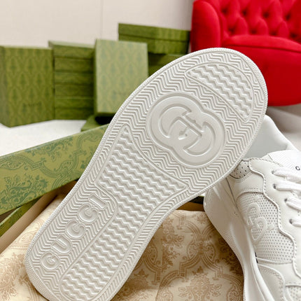 GG EMBOSSED TRAINER WHITE CALFSKIN