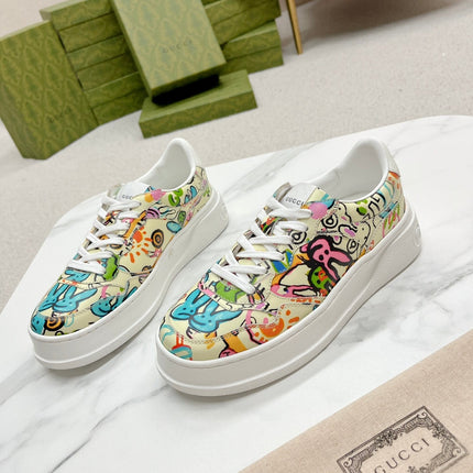 GG TRAINER SAGE CALFSKIN WITH RABBIT PATTERN