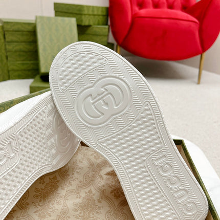 GG TRAINER LIGHT GRAY AND PURPLE CALFSKIN