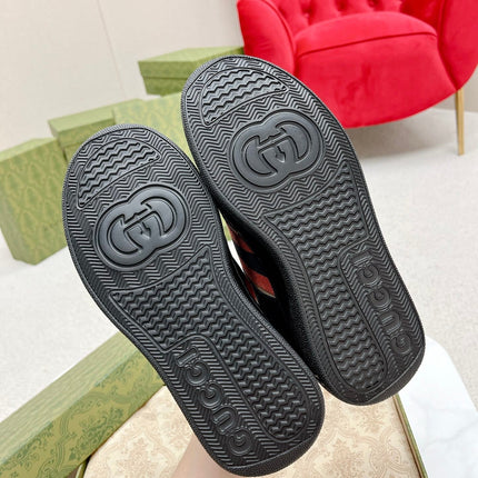 GG TRAINER BLACK AND CREAM CALFSKIN