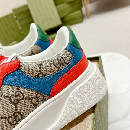 GG TRAINER LIGHT BROWN AND CANDY CALFSKIN