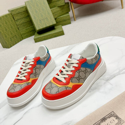 GG TRAINER LIGHT BROWN AND CANDY CALFSKIN