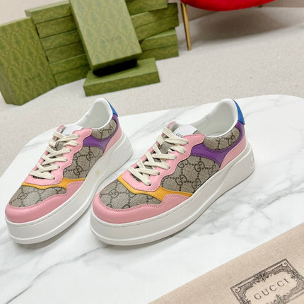 GG TRAINER LIGHT BROWN AND PINK CALFSKIN