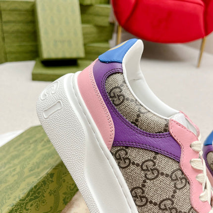 GG TRAINER LIGHT BROWN AND PINK CALFSKIN