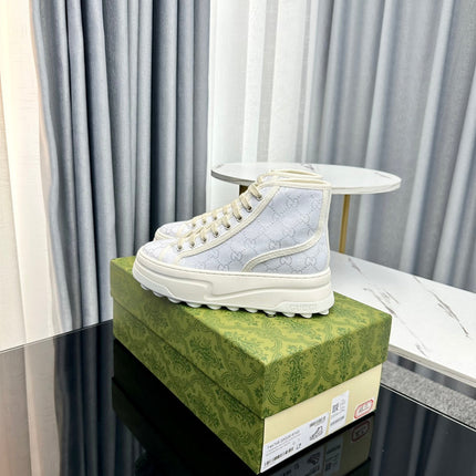 GG HIGH TOP SNEAKER FLATFORM PASTEL BLUE CANVAS