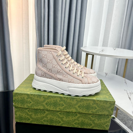 GG HIGH TOP SNEAKER FLATFORM CREAM CANVAS