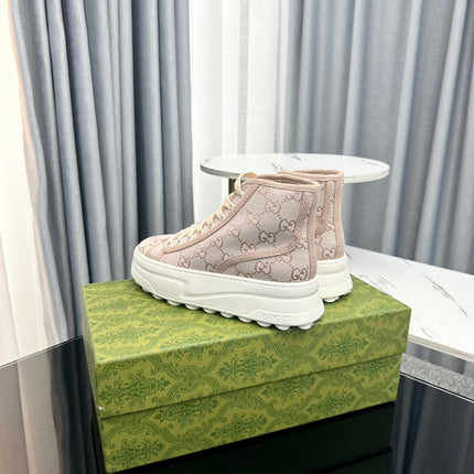 GG HIGH TOP SNEAKER FLATFORM CREAM CANVAS