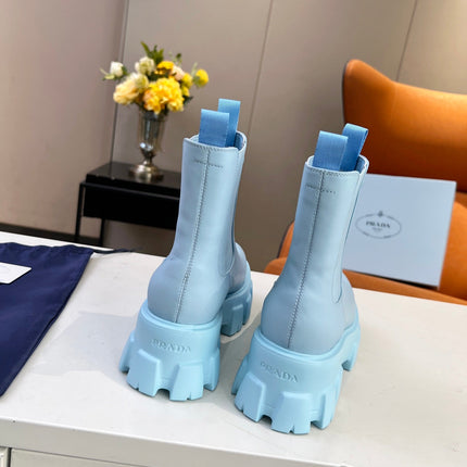 PRA MONOLITH BRUSHED BOOTIES 55 SKY CALFSKIN