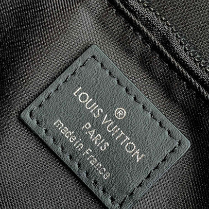 LV 25S S LOCK MESSENGER BAG 21 IN NEON JADE AND BROWN MONOGRAM MACASSAR CALFSKIN